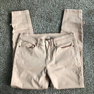 New York & Company Peach Soho Skinny Zip Ankle Jeans